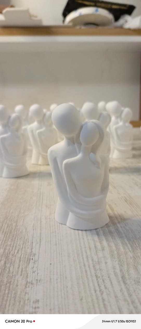 Beyaz İkili Figürin Dekoratif Obje - Görsel 3