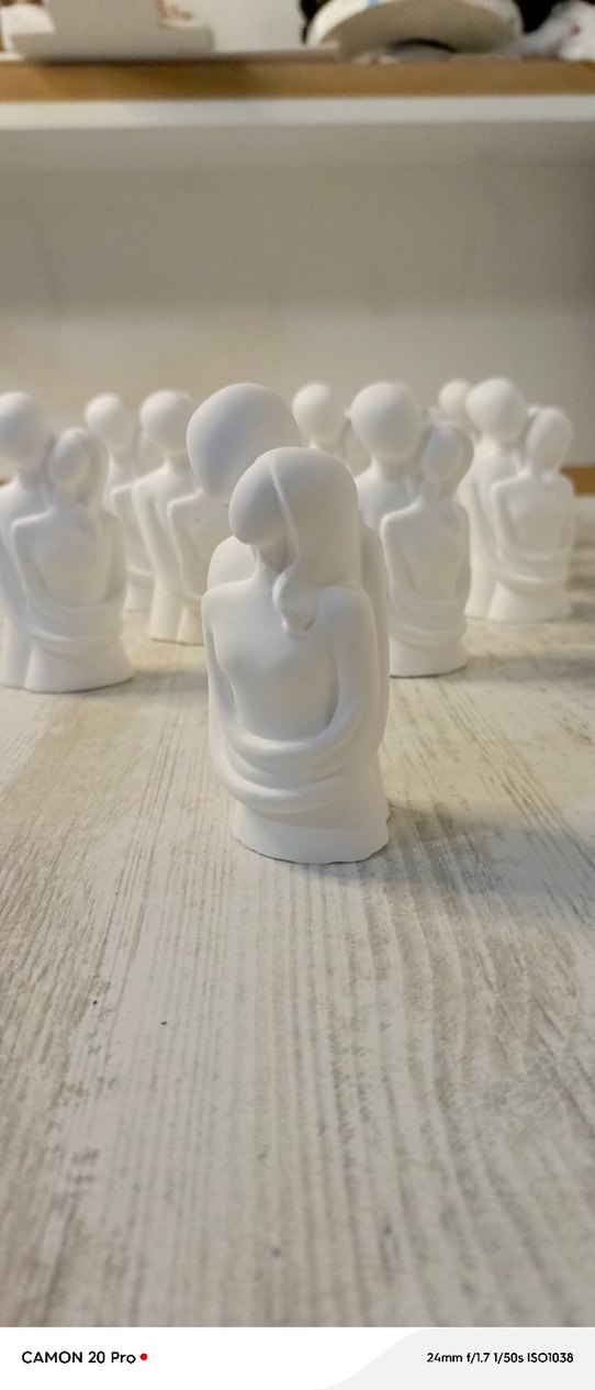 Beyaz İkili Figürin Dekoratif Obje - Görsel 2