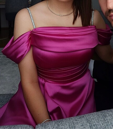 40 Beden pembe Renk Magenta/pembe abiye elbise