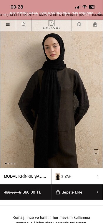 Diğer Fresh scarf kırınkıl şal