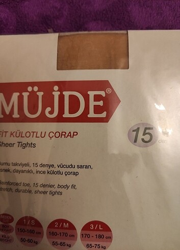 m Beden 2 beden naylon külotlu çorap