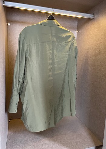 Kadın Keten Haki Gömlek - Görsel 2