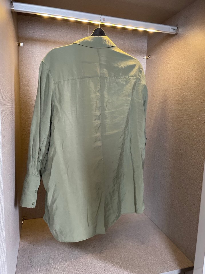 Kadın Keten Haki Gömlek - Görsel 2