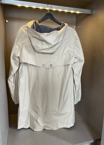 Gri Kapüşonlu Midi Kadın Ceket - Görsel 2