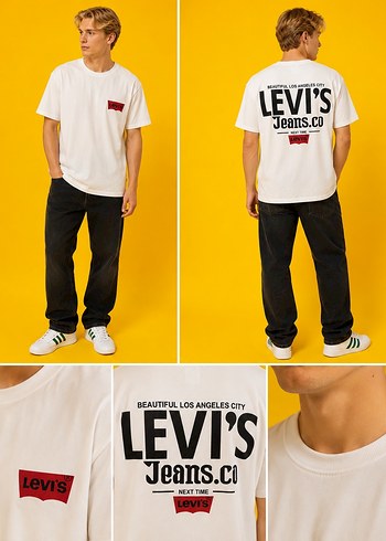 Levis Levi S Beyaz Bisiklet Yaka Tisort