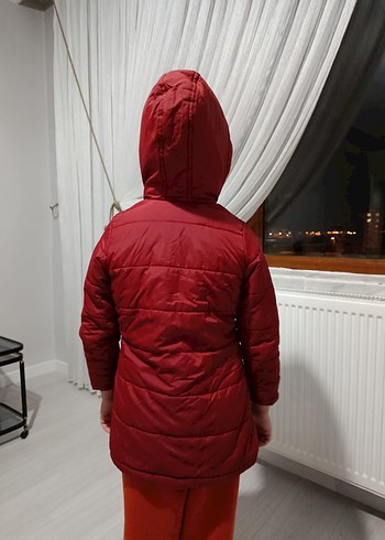 Koyu Kırmızı Erkek Çocuk Kabartmalı Mont - Görsel 3