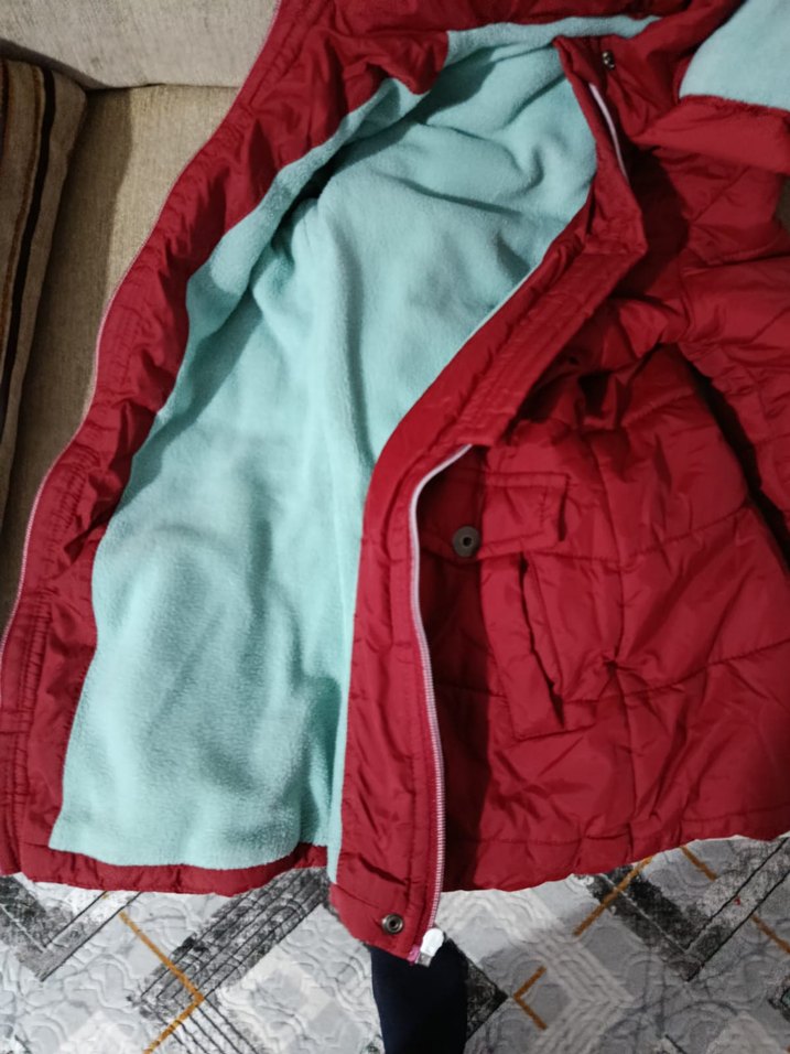 Koyu Kırmızı Erkek Çocuk Kabartmalı Mont - Görsel 5