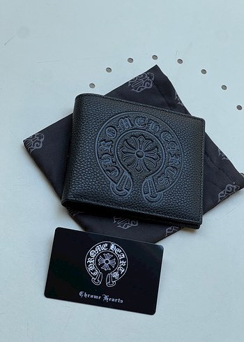 Diğer Chrome Hearts Siyah Kabartmali Deri Cuzdan