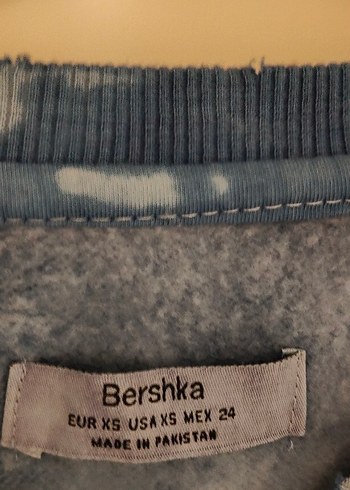 berchka Kadın Mavi Gri Batik Desenli Oversize Sweatshirt - Görsel 3