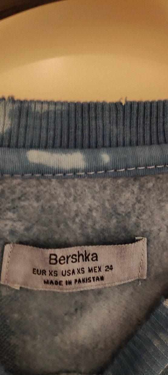 berchka Kadın Mavi Gri Batik Desenli Oversize Sweatshirt - Görsel 3