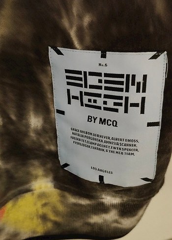 BY Mac Quinn erkek Kapüşonlu Batik Desen Salaş Sweatshirt - Görsel 3