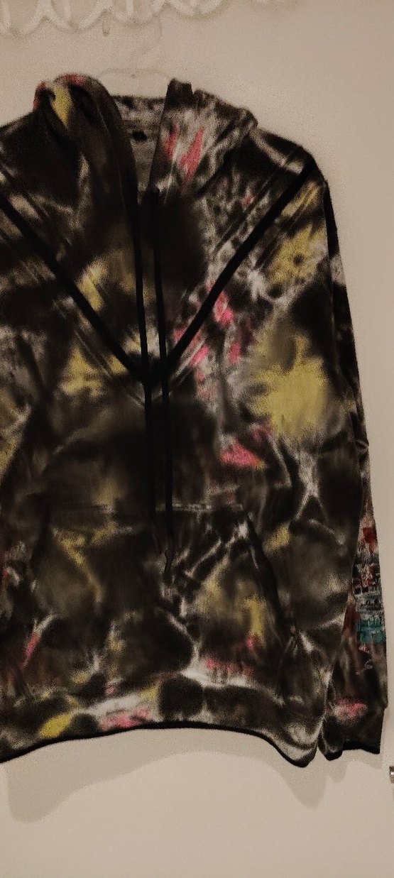 BY Mac Quinn erkek Kapüşonlu Batik Desen Salaş Sweatshirt - Görsel 5