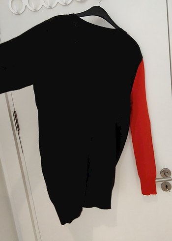 Benetton Düğmeli Kırmızı Siyah Kadın Hırka - Görsel 4