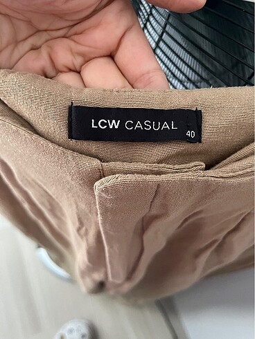 40 Beden kahverengi Renk Lcw casual sütlü kahve keten karışımlı pantolon