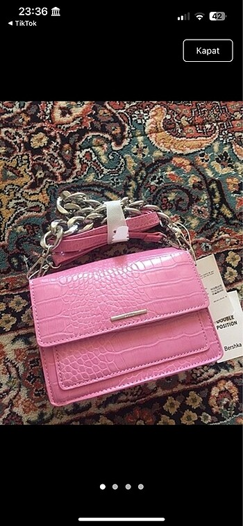 Bershka pembe çanta