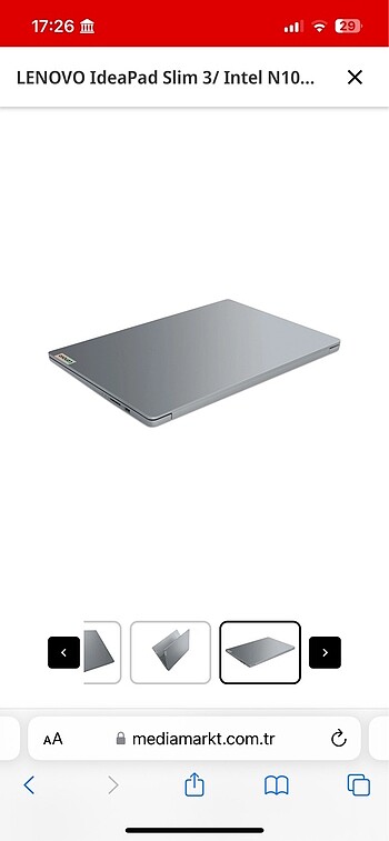  Beden Renk Lenovo i3 laptop gri