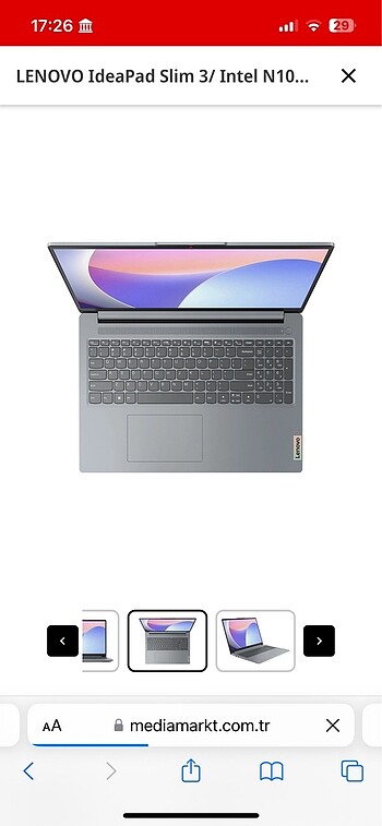  Beden Lenovo i3 laptop gri