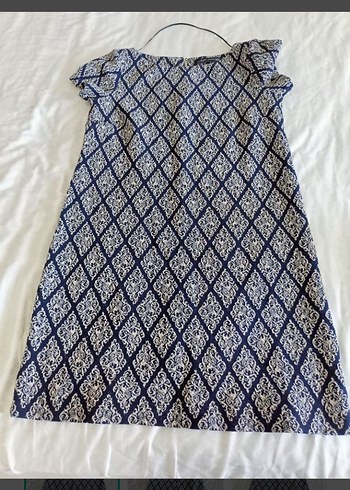 Zara Lacivert Geometrik Desenli Rahat Elbise