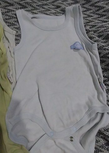 Mavi Pamuklu Erkek Bebek Kolsuz Body - Görsel 3