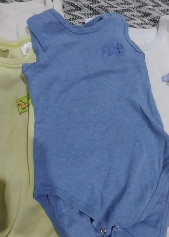 Mavi Pamuklu Erkek Bebek Kolsuz Body - Görsel 2