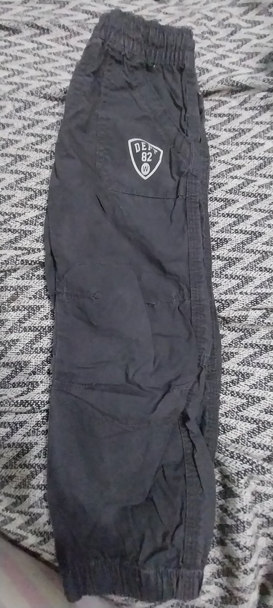 Erkek Çocuk Gri Bol Kesim Kemerli Keten Pantolon - Görsel 2