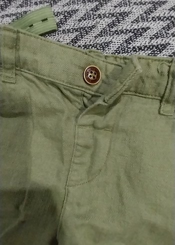 Erkek Çocuk Keten Haki Şort - Görsel 4