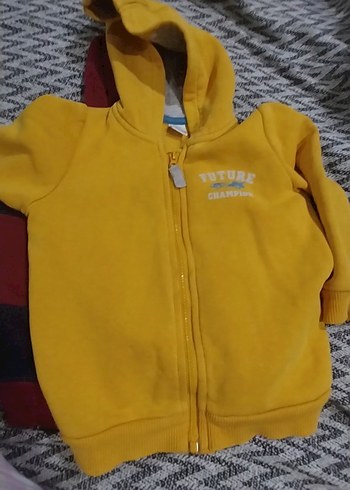 Sarı Kapüşonlu Fermuarlı Erkek Sweatshirt - Görsel 5