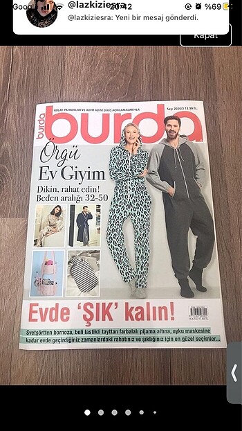  Burda pratik dikiş ve ev giyim dergisi