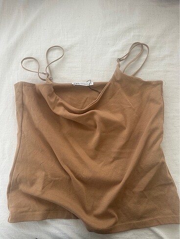 Zara bej askılı bluz