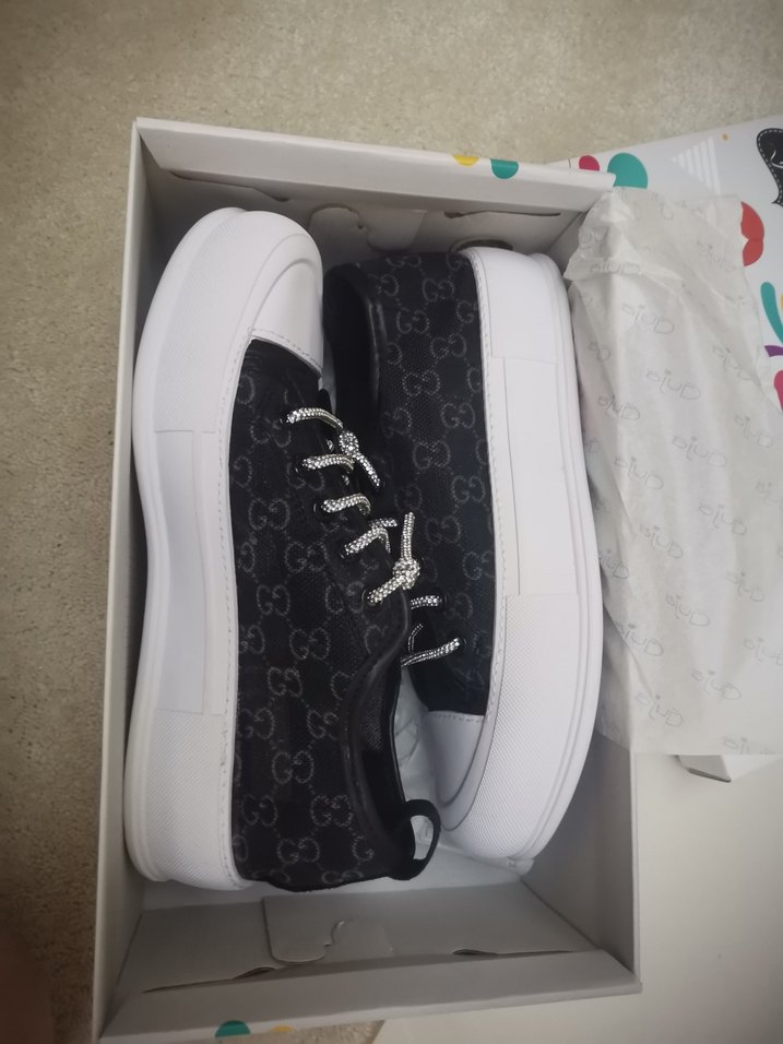 Beyaz Platform Topuklu Elastik Bağcıklı Kadın Spor Ayakkabı - Görsel 3