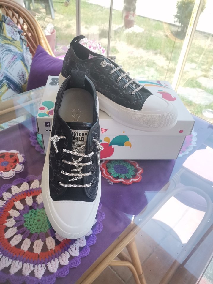 Beyaz Platform Topuklu Elastik Bağcıklı Kadın Spor Ayakkabı - Görsel 2