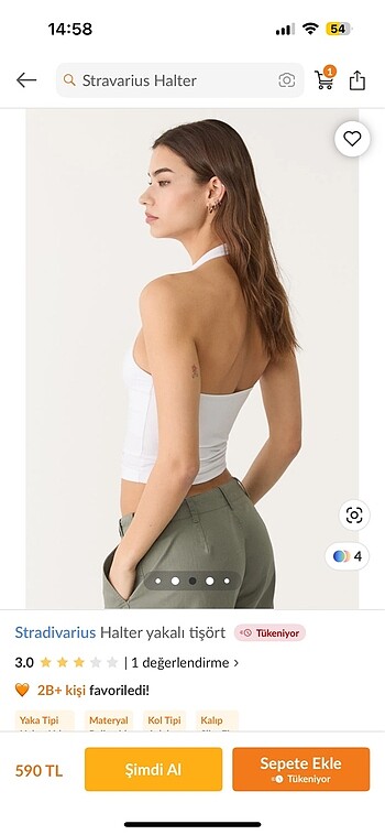Stradivarius Stradivarius halter yaka üst