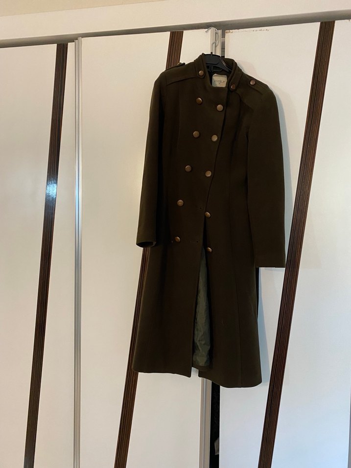 Kahverengi Süet Kemerli Uzun Kadın Kaban - Görsel 5