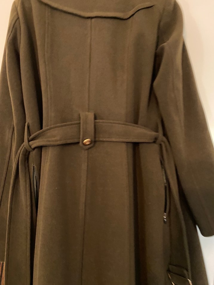 Kahverengi Süet Kemerli Uzun Kadın Kaban - Görsel 2