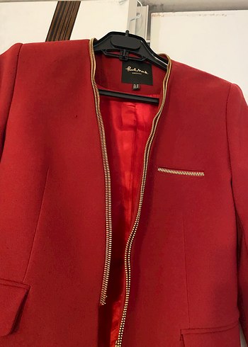 Klasik Kırmızı Kadın Süet Ceket - Görsel 3