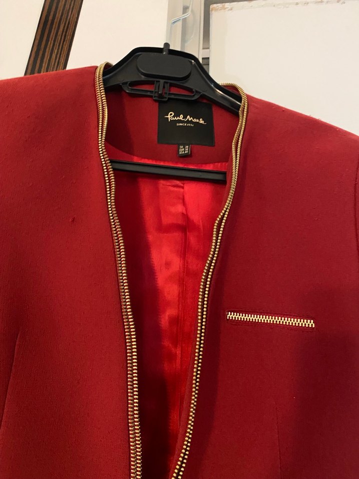 Klasik Kırmızı Kadın Süet Ceket - Görsel 2