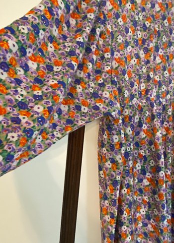 Çiçek Desenli Uzun Bohem Elbise - Görsel 5