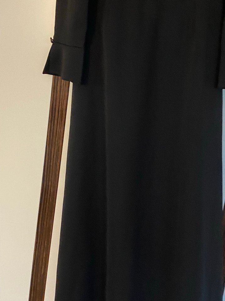 Düğmeli Siyah Uzun Kollu Gotik Elbise - Görsel 5