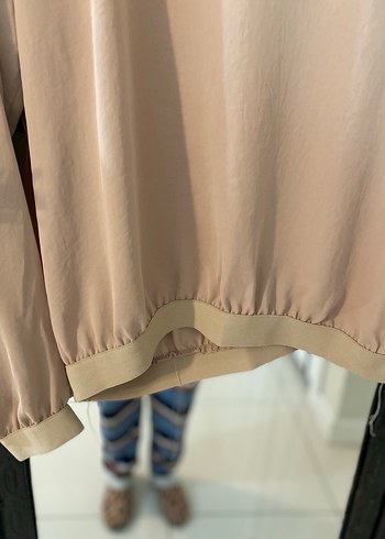 Bej Uzun Kollu Kadın Bluz - Görsel 3
