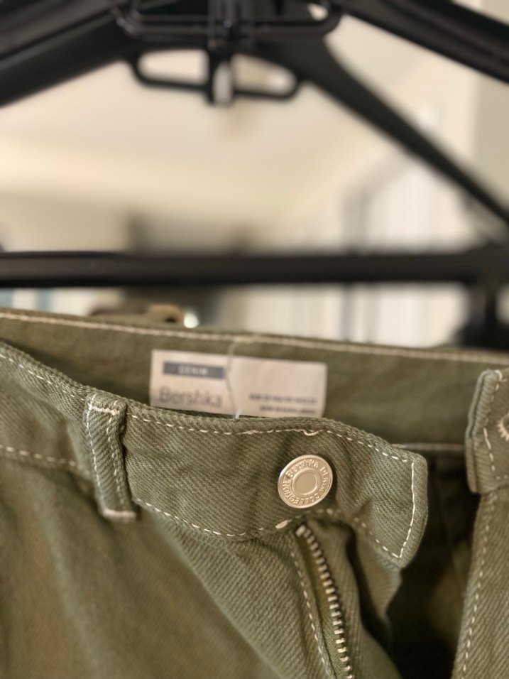 Kadın Haki Kamuflaj Kemerli Salaş Pantolon - Görsel 3