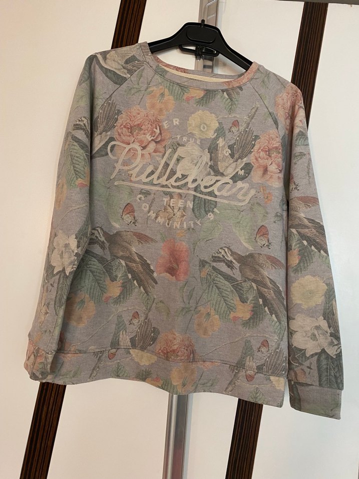 Gri Baskılı Kadın Sweatshirt - Görsel 4