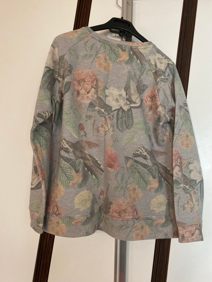 Gri Baskılı Kadın Sweatshirt - Görsel 2