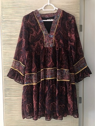 Bordo şifon elbise