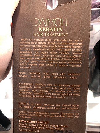  Beden Daimon keratin treatment serum