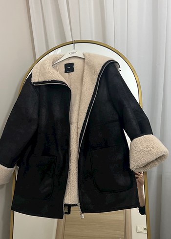 Siyah Süet Kürk Detaylı Kısa Kadın Ceket