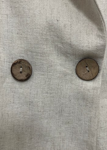 Düğmeli Bej Keten Kadın Blazer Ceket - Görsel 10