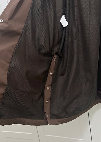 Düğmeli Uzun Kahverengi Kadın Trençkot - Görsel 3