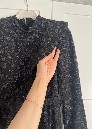 Siyah Gotik Nakışlı Abiye - Görsel 4