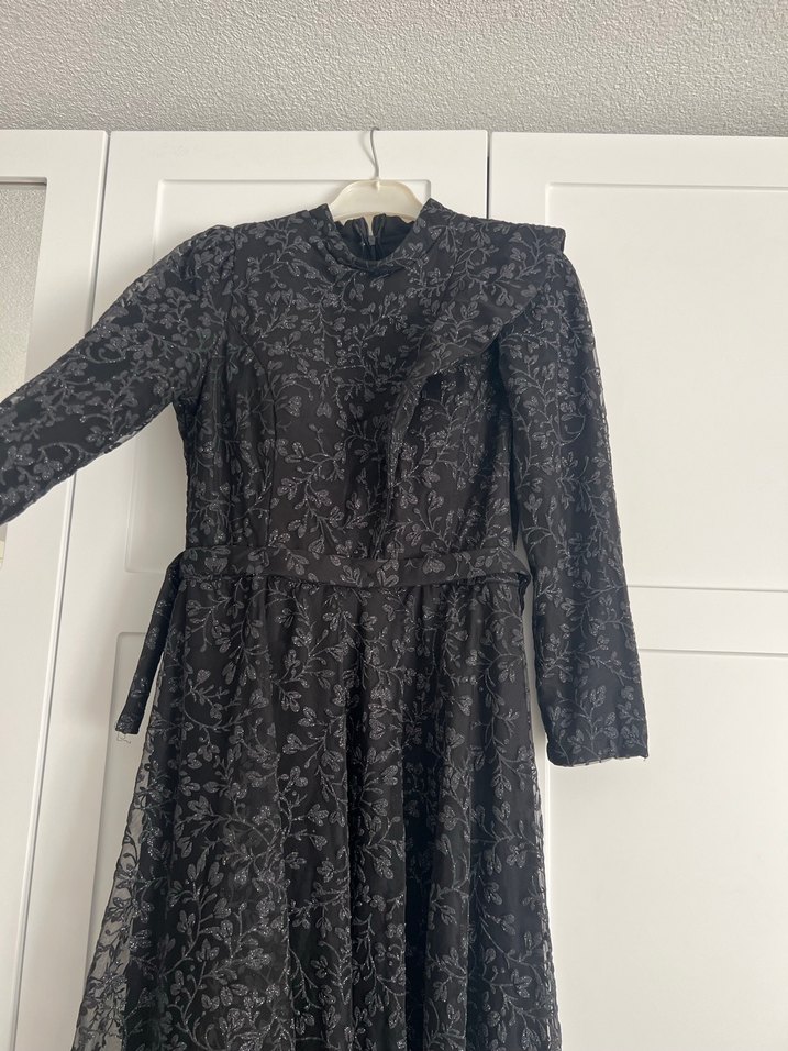 Siyah Gotik Nakışlı Abiye - Görsel 2