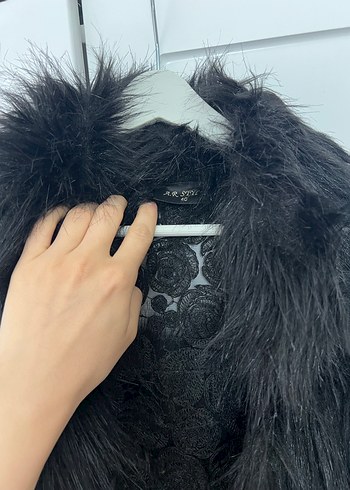 İthal Siyah Kürklü Yelek - Görsel 4